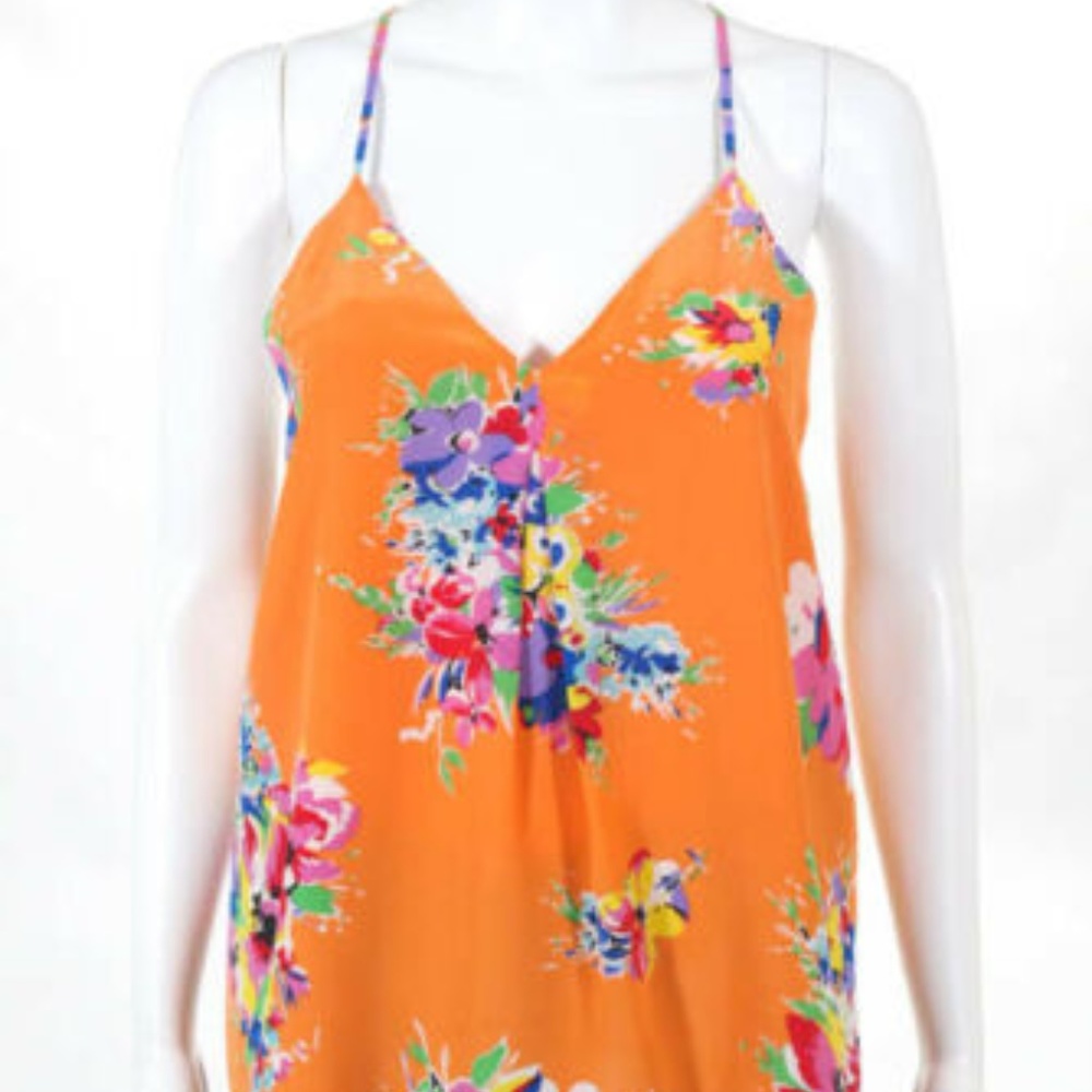 POLO women's floral spaghetti strap flower v-neck